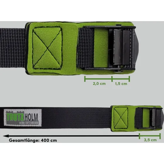 TRUTZHOLM 4x Spanngurt 4m 270 kg mit Neopren-Polsterung