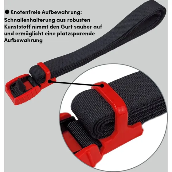 TRUTZHOLM 4x Spanngurt 2 m, 500 kg, mit Gummischutzkappe