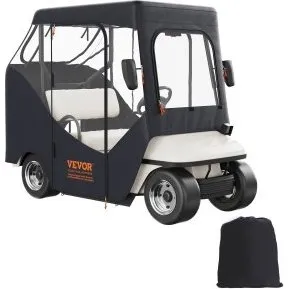 VEVOR 2-Passagier-Golfwagen-Abdeckung schwarz 600D-Polyester
