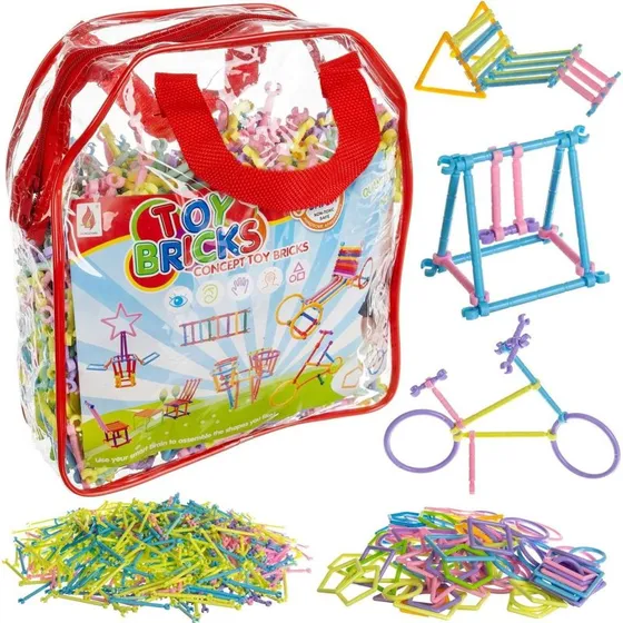 LEGO 1000 Teile Baukasten Set - 3D-Figuren mit Strohhalmen