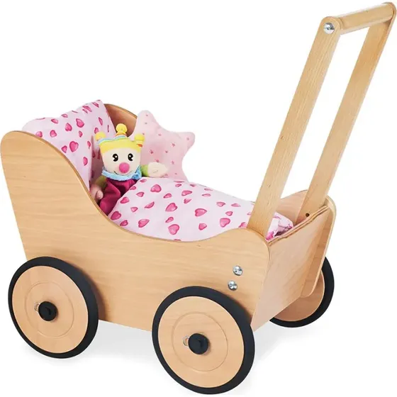 Sarah Puppenwagen aus Buche mit Bremssystem