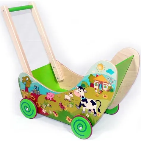 Hess Puppenwagen Bauernhof Holz, 62x53x31 cm