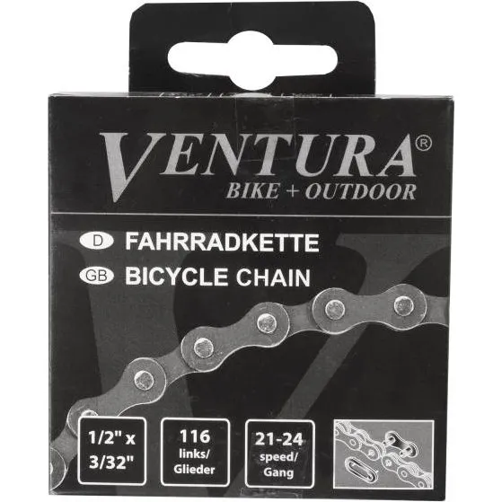 Ventura Fahrradkette 8F 116 Glieder grau/braun