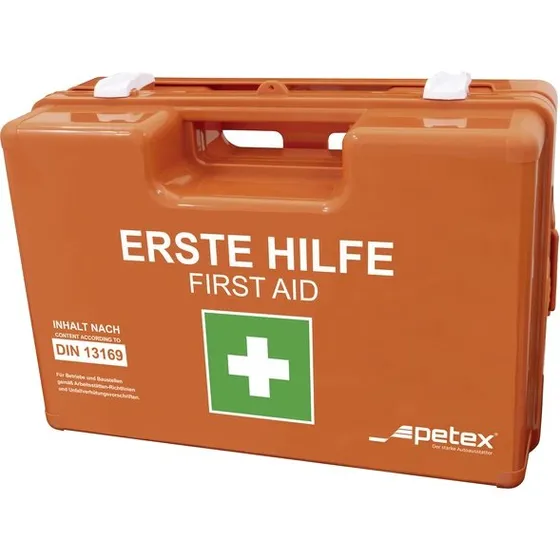 Petex 43924035 Erste Hilfe Koffer DIN 13169 Orange 350x140x240 mm