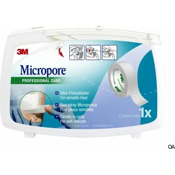 3M™ Micropore™ Vliespflaster 12,5 mm x 5 m, weiß