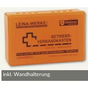 B-SAFETY Betriebsverbandkasten DIN 13157, grün, mit Halterung