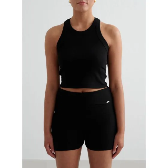 Black Ease Ribbed Tank Top