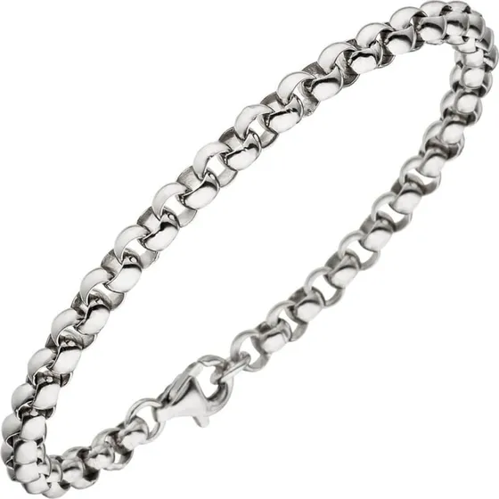 925 Silber Erbsarmband 4,5mm rhodiniert, 19cm