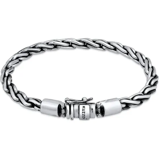 925er Sterling Silber Panzer-Armband, Braided-Optik, 19/21/23 cm