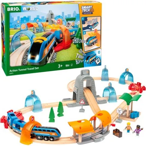 BRIO Smart Tech Sound Action Tunnel Reisezug-Set 33972