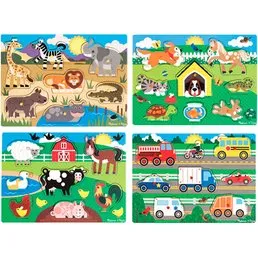 Melissa & Doug Knopfpuzzle Fahrzeuge aus Holz (8 Teile)