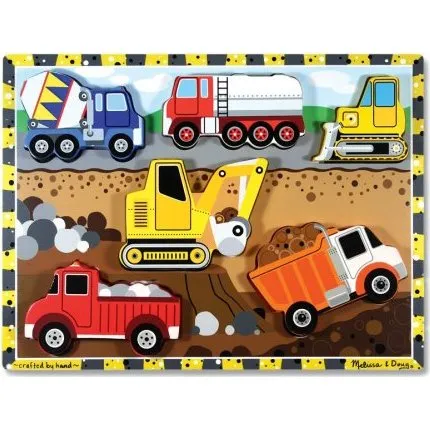Melissa & Doug Holzklotz-Puzzle Auf dem Bau, 6 Teile