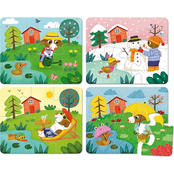 Vilac 4-Jahreszeiten-Puzzle 4x6 aus Holz