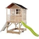 EXIT Loft 500 Holzspielhaus grün, 190x253x329 cm
