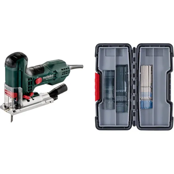 Metabo STE 100 Quick Stichsäge im Koffer + Bosch 30-tlg. Sägeblatt-Set
