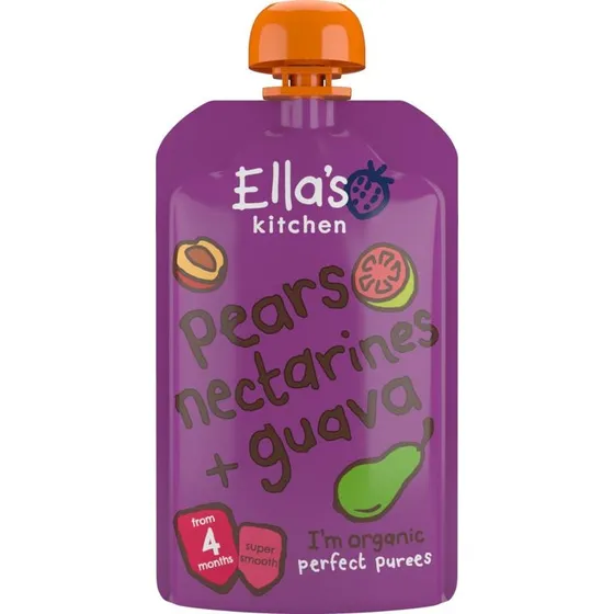 Ella's Kitchen Birnen, Nektarinen & Guave 4+ Quetschbeutel Bio 120g