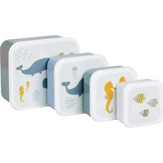 A Little Lovely Company Kinder Snackboxen 4er-Set Ocean