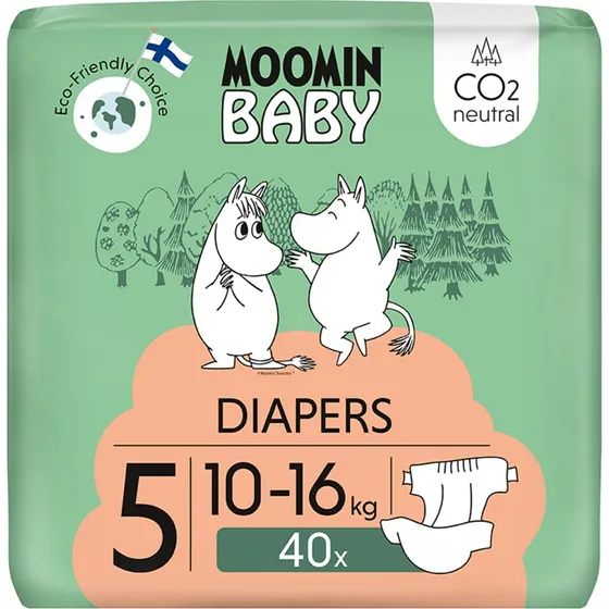 Moomin Baby 5 Maxi 10–16 kg, 40 Stk. Öko-Windeln