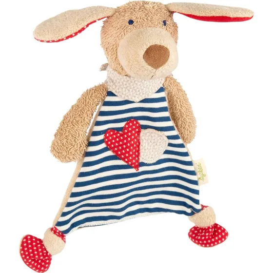 Sigikid Schnuffeltuch Hund Natural Stripes Grün, 27 cm
