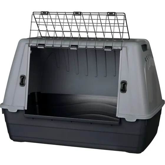 TRIXIE Transportbox Journey S–M 77 x 51 x 43 cm schwarz/grau