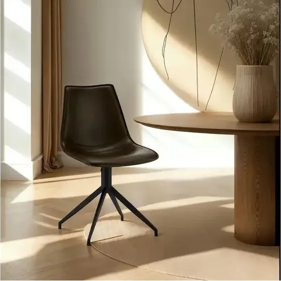 FURNHOUSE Isabel 2er Set Esszimmersthle Drehbar Schwarz