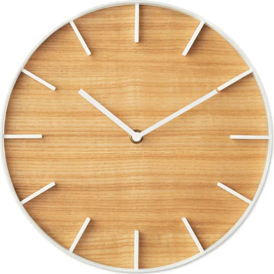Rin Wanduhr Weiß/Esche Ø26,5 cm