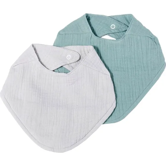 Musselin Lätzchen-Set 2er-Set Grau & Mint