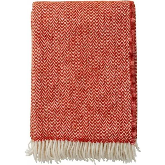 Klippan Wolldecke Chevron ruby red