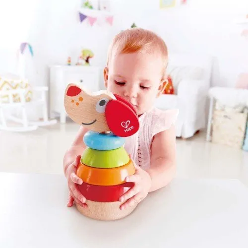 Hape Stapelhund Pepe E0448, 6-teilige Holzpyramide