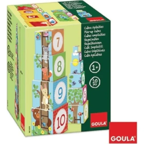 Goula Stapelturm Tiere – 10-teiliges Würfelspiel aus Hartkarton