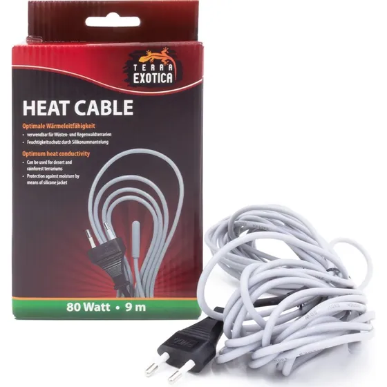 Silikon-Heizkabel 9 m, 80 W mit Eurostecker