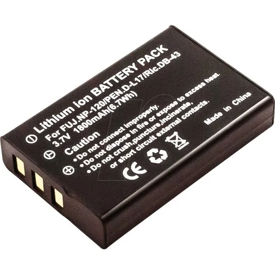 Akku 1800 mAh für Fujifilm NP-120 / Pentax D-LI7 / Ricoh DB-43