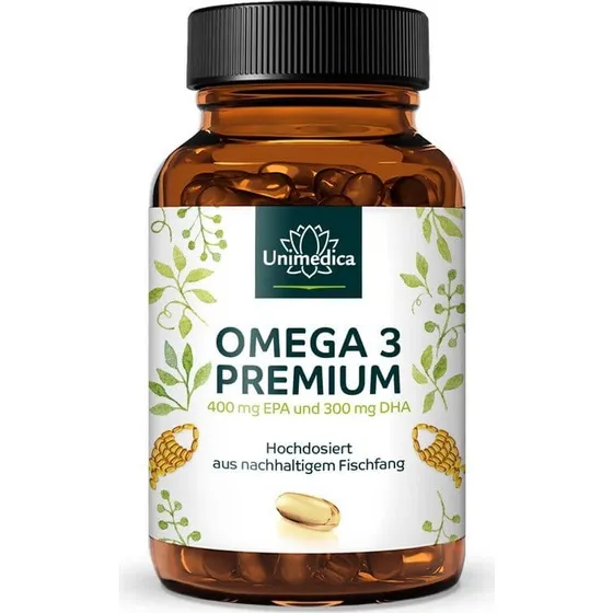Unimedica Omega 3 Premium 400mg EPA 300mg DHA 120 Kapseln