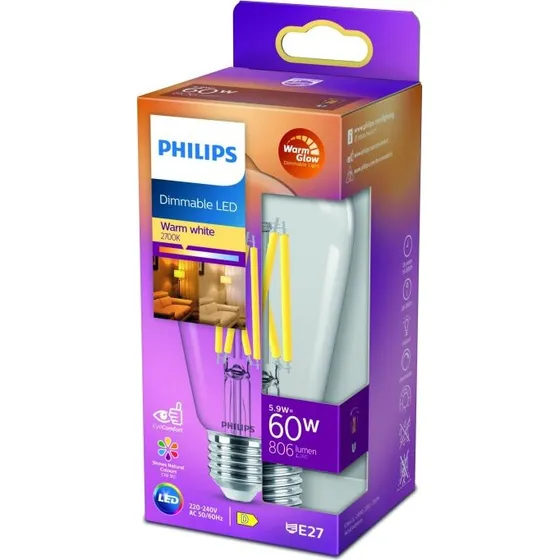 Philips LED WarmGlow Dimmbar 5,9W E27 ST64 2200-2700K