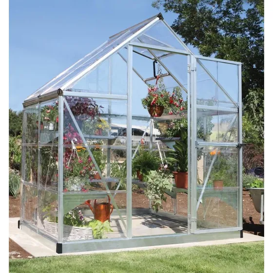 Palram Canopia Harmony Aluminium-Gewächshaus 126x185x208 cm Silber