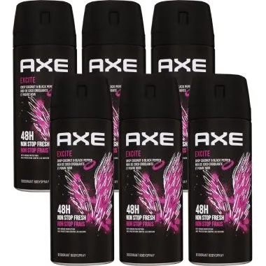 AXE Excite Deo Spray 6 x 150 ml, Grünblatt & Birne