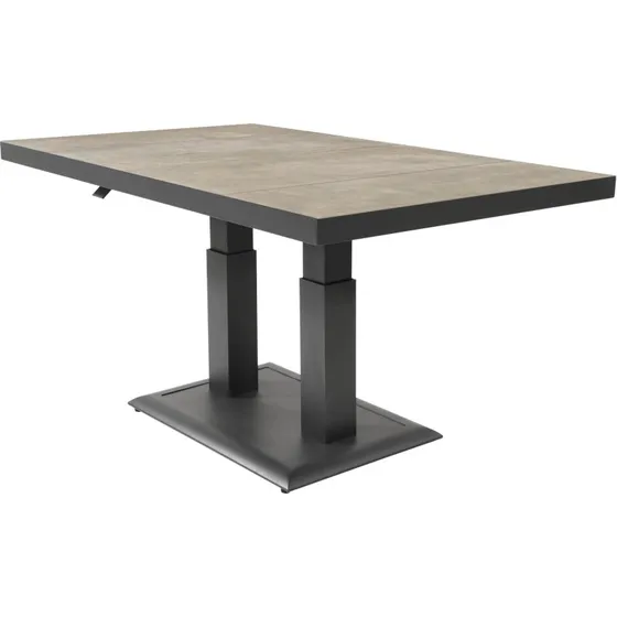 MURCIA NEGRO Höhenverstellbarer Gartentisch 140 x 85 cm