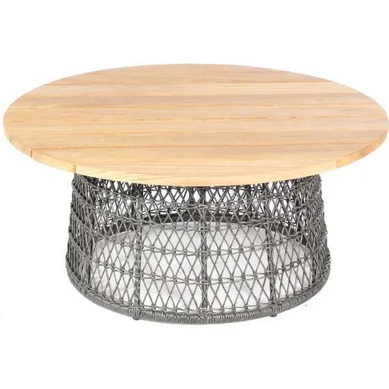 SonnenPartner Lounge-Tisch Retro 105 cm, Teak & Aluminium