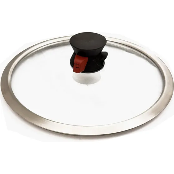Braun Universal-Glasdeckel Ø 26 cm Edelstahlrand mit Dampfventil