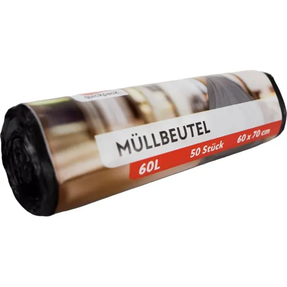 50 stabile Müllsäcke 60L grau flüssigkeitsdicht