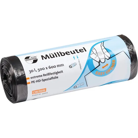Emil Deiss Müllbeutel 50x60 cm, 30 l, grau, 50 Stück