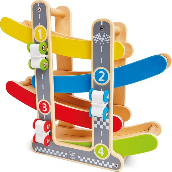 Hape Fast Flip Holzkugelbahn mit Autos
