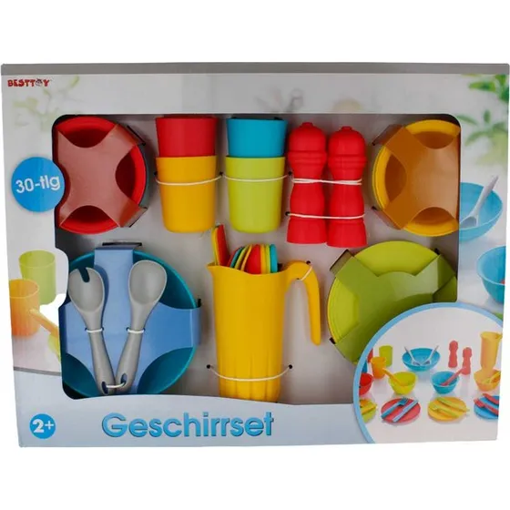 Besttoy Geschirrset 30-teilig für Spielküche ab 2 Jahren