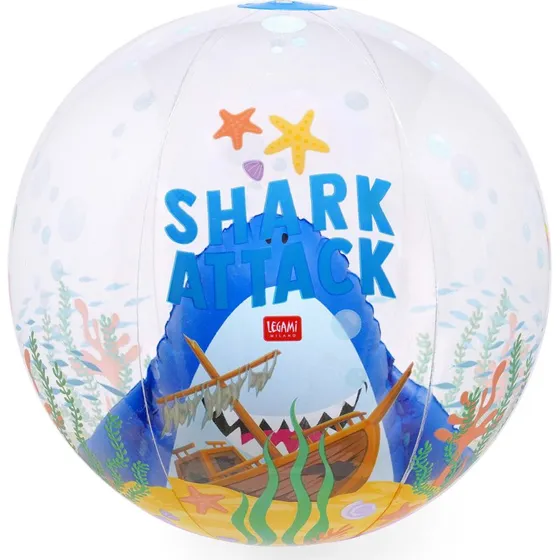 Legami Aufblasbarer Strandball 40 cm mit Hai-Motiv