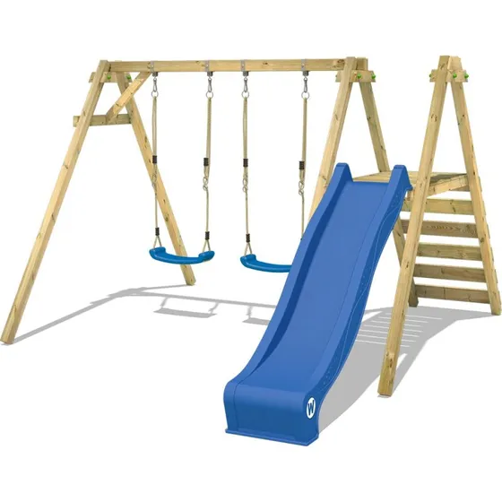 WICKEY Smart Dash Kinderschaukel mit blauer Rutsche