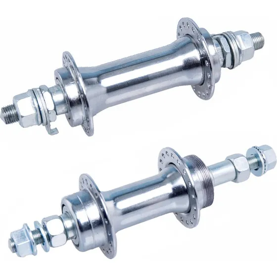 S45C-Fahrradnaben Set Silber galvanisiert Vollachse