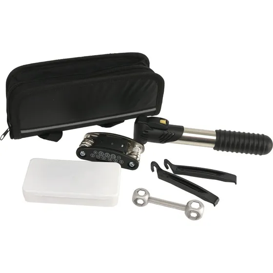 Dunlop Fahrrad-Werkzeug-Set 14-teilig, schwarz/grau