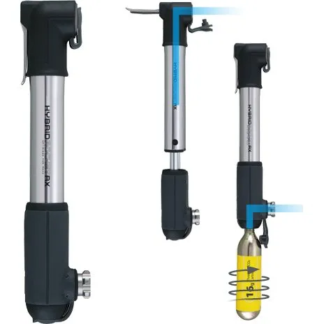 Topeak HybridRocket RX Mini-Pumpe (Presta, Grau)