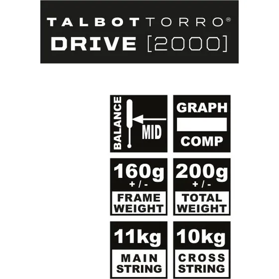 Talbot-Torro DRIVE 2000 Squashschläger, schwarz gelb