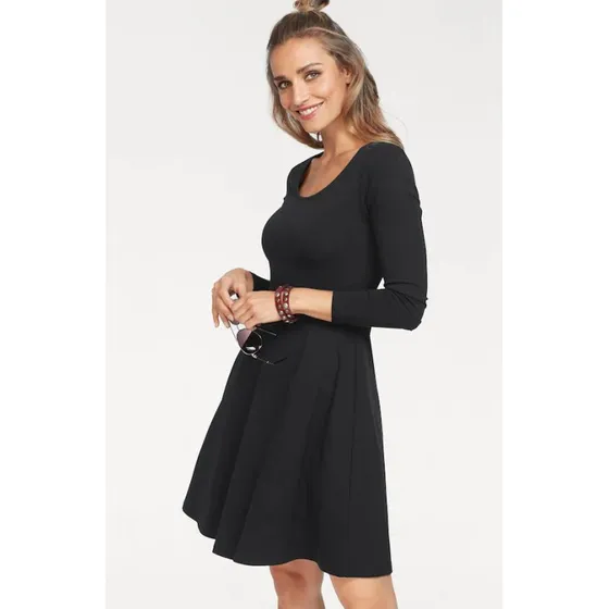 Aniston Casual Jerseykleid Blumendruck/Schwarz